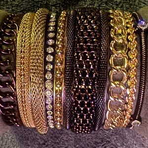 Chic Gold and Black Bracelet Collection